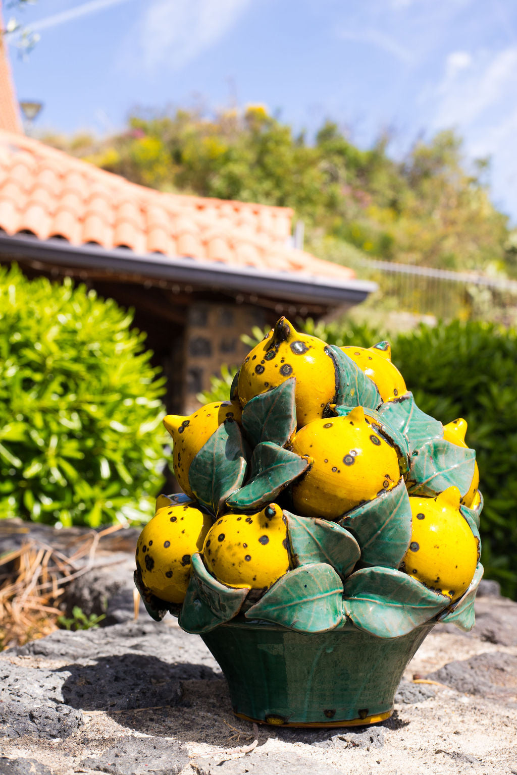 Citronskulptur 25 cm – Håndlavet siciliansk keramik | Nicola Mirenda
